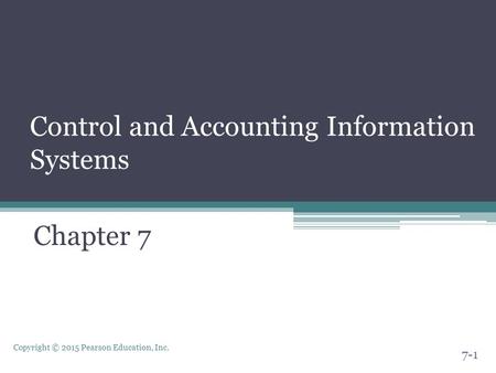 Control and Accounting Information Systems