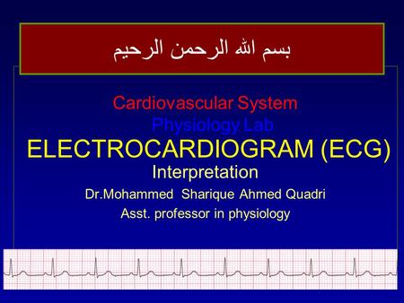 ELECTROCARDIOGRAM (ECG)