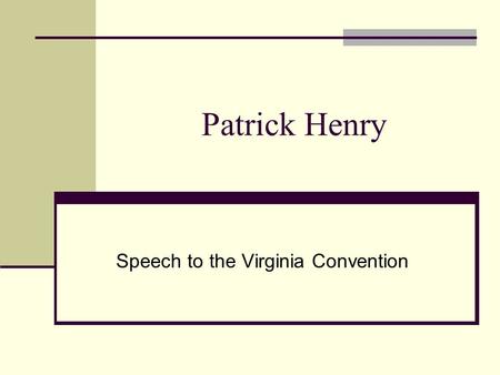 Speech to the Virginia Convention