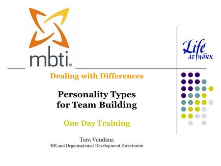 Personality Types for Team Building