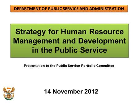 DEPARTMENT OF PUBLIC SERVICE AND ADMINISTRATION