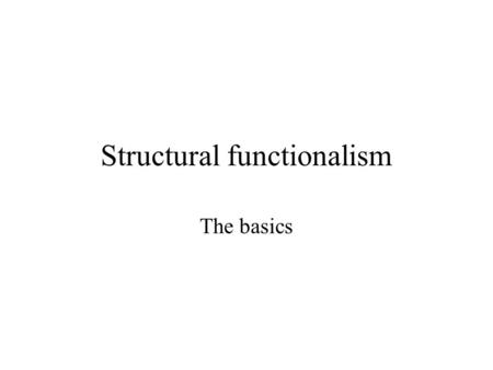 Structural functionalism