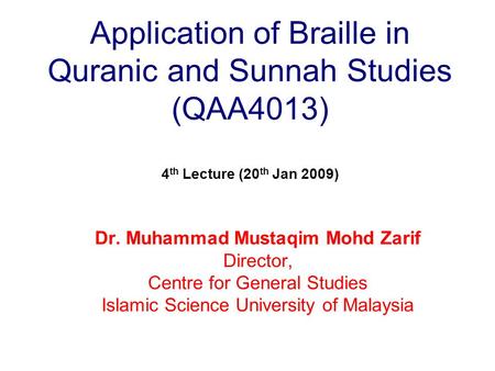 Dr. Muhammad Mustaqim Mohd Zarif