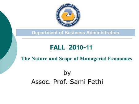 by Assoc. Prof. Sami Fethi