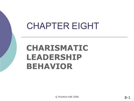 CHARISMATIC LEADERSHIP BEHAVIOR