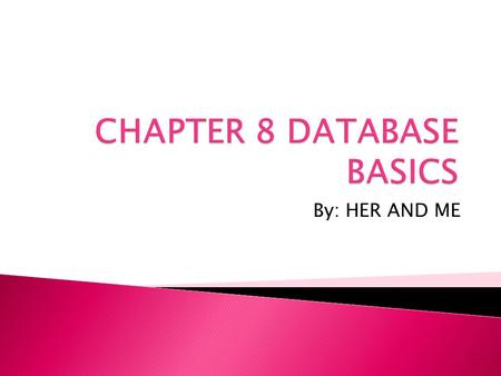 By: HER AND ME. What do the following things have in common: an address book, a telephone directory, a list of family birthdays, and a catalog of DVDs?