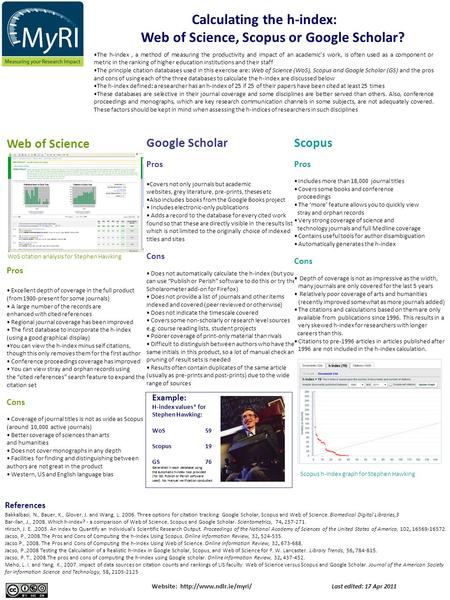 Web of Science Pros Excellent depth of coverage in the full product (from 1900-present for some journals) A large number of the records are enhanced with.