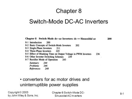 Switch-Mode DC-AC Inverters