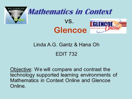 Mathematics in Context vs. Glencoe