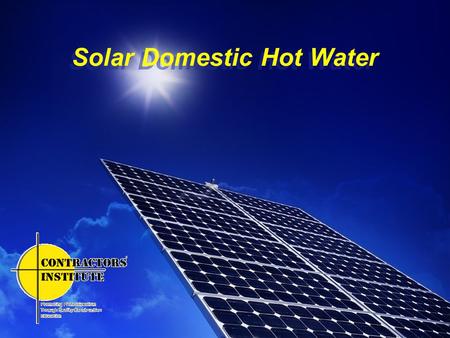 Solar Domestic Hot Water