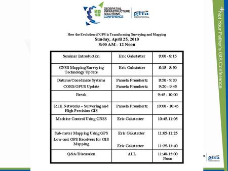 Datums and Coordinates How the Evolution of GPS is Transforming Survey and Mapping GITA/ACSM April 25, 2010 Pam Fromhertz Colorado State Geodetic Advisor,