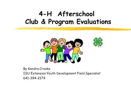 4-H Afterschool Club & Program Evaluations