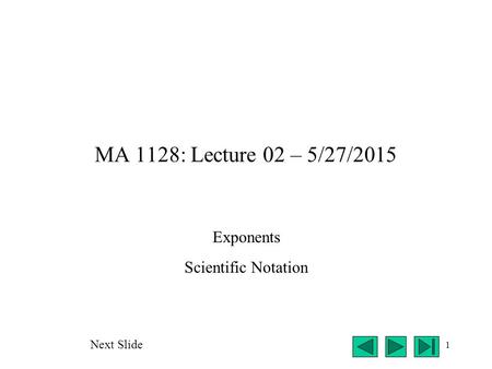 Exponents Scientific Notation