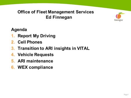 Office of Fleet Management Services Ed Finnegan