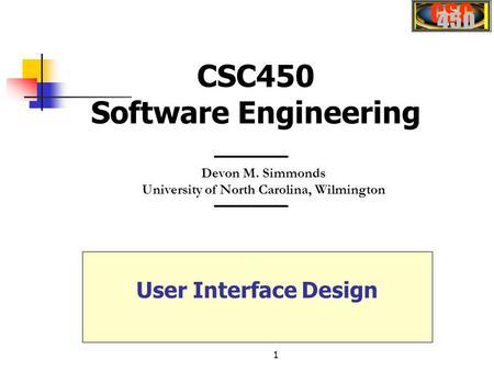 CSC450 Software Engineering