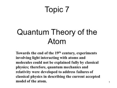 Quantum Theory of the Atom