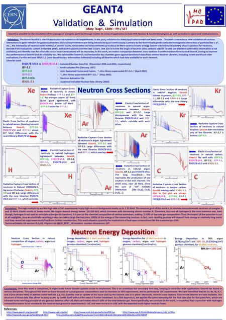 Energy deposition for 10 MeV neutrons in oxygen, carbon, argon and hydrogen gaseous chambers (1mx1mx1m). Energy Deposition in 90% argon (1.782mg/cm 3 )