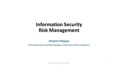 Information Security Risk Management