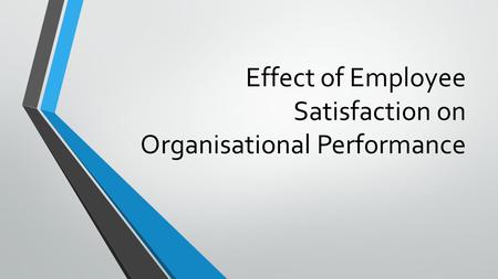 Effect of Employee Satisfaction on Organisational Performance