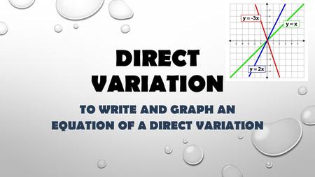 To write and graph an equation of a direct variation