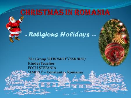 ~ Religious Holidays -~. About Christmas Traditions… Holidays and folk customs - grouped around the winter solstice (the 20th of December – the 7th of.