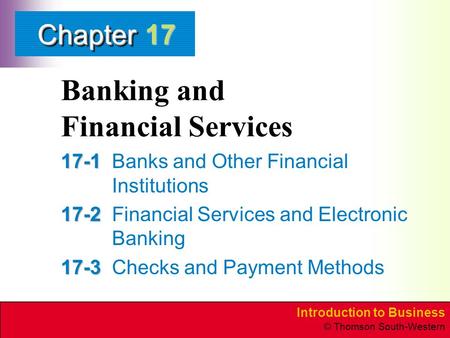 Banking and Financial Services