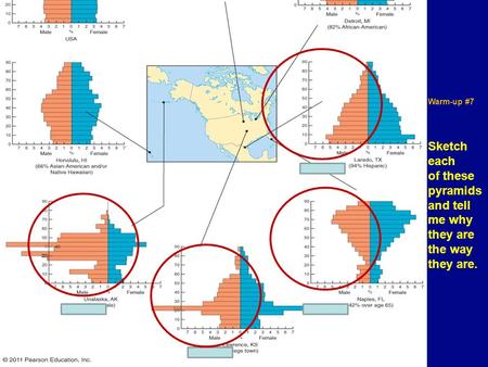 © 2011 Pearson Education, Inc. Sketch each of these pyramids and tell me why they are the way they are. Warm-up #7.