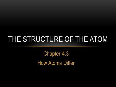 The structure of the atom