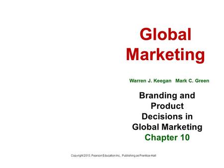 Branding and Product Decisions in Global Marketing