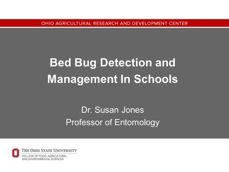 Bed Bug Detection and Management In Schools Dr