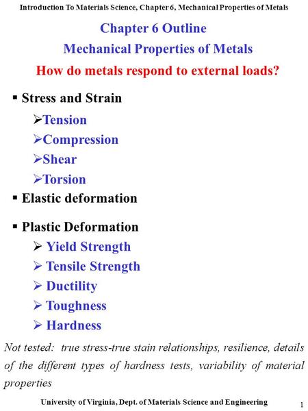 Mechanical Properties of Metals