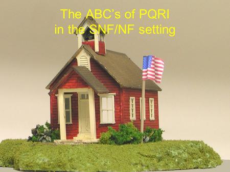 The ABC’s of PQRI in the SNF/NF setting. The ABC’s of PQRI Carolinas Medical Directors Assn. conference 10/9/2009 Rod Baird – presenter –President.