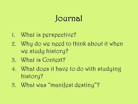 Journal What is perspective?