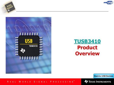 TUSB3410 Product Overview.