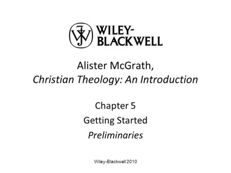 Alister McGrath, Christian Theology: An Introduction