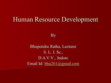 Human Resource Development