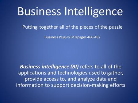 Business Intelligence