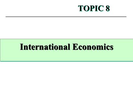 International Economics