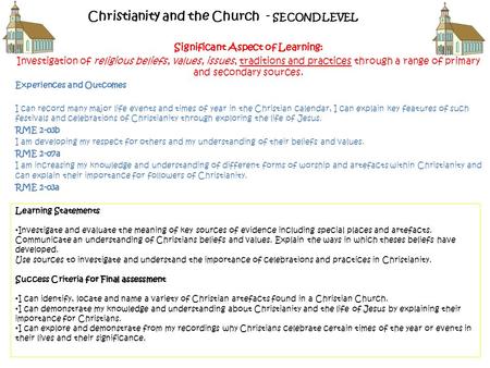 Significant Aspect of Learning: Investigation of religious beliefs, values, issues, traditions and practices through a range of primary and secondary sources.