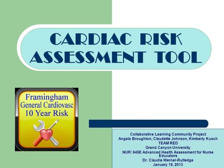 CARDIAC RISK ASSESSMENT TOOL