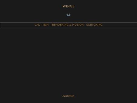 CAD - BIM – RENDERING & MOTION - SKETCHING. SOFTWARE One o the biggest efforts that WINGS has faces to supply a good level projecting service is the investment.