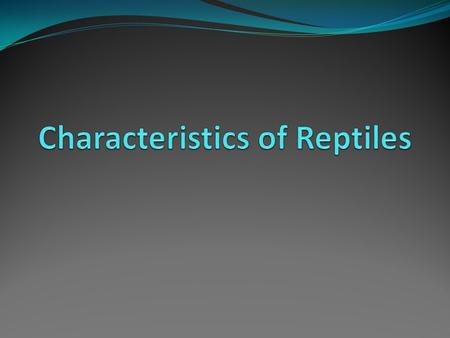 Characteristics of Reptiles