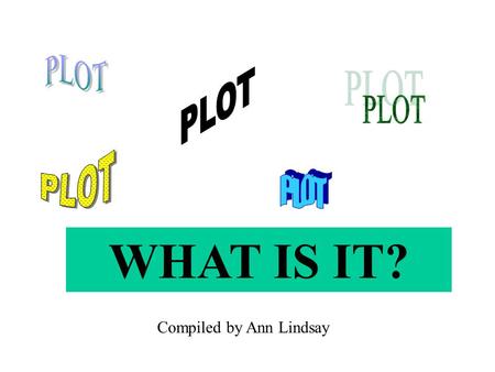 WHAT IS IT? Compiled by Ann Lindsay. ELEMENTS OF PLOT CONFLICT RISING ACTION CLIMAX RESOLUTION.