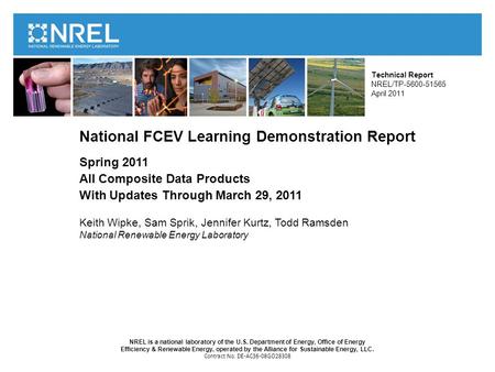 NREL is a national laboratory of the U.S. Department of Energy, Office of Energy Efficiency & Renewable Energy, operated by the Alliance for Sustainable.