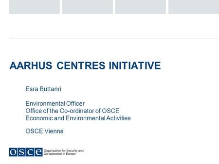 AARHUS CENTRES INITIATIVE