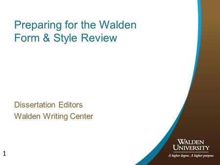 Preparing for the Walden Form & Style Review