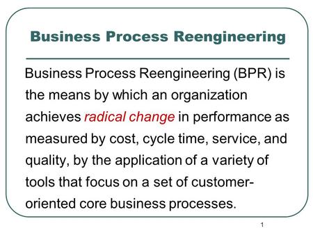 Business Process Reengineering