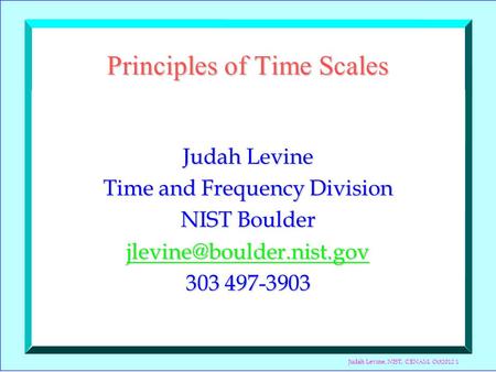 Principles of Time Scales