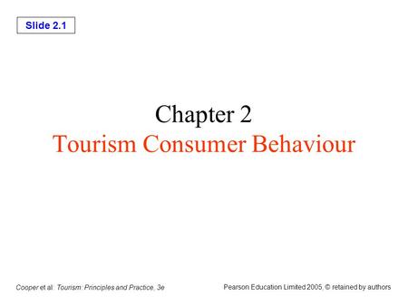 Chapter 2 Tourism Consumer Behaviour