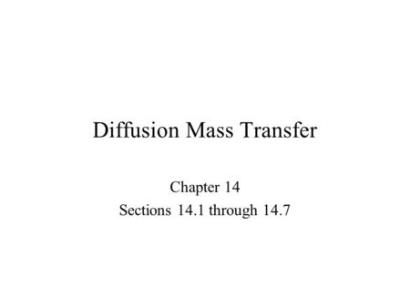 Diffusion Mass Transfer